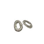 Base Brinco Oval Trabalhado 25mm Níquel - 1 Par