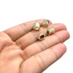 Entremeio Tubo Achatado 9mm Dourado - 1 Und - Imagem 3