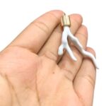 Pingente Imitação Coral 53mm C/ Terminal Dourado – 1 Und - Imagem 4