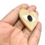 Pingente Coração C/ Resina 25mm Dourado - 1 Und - Imagem 2