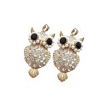 Pingente Coruja C/ Strass 65mm Dourado - 1 Und