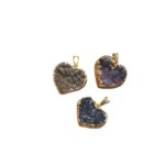 Pingente Pedra Coração C/ Borda Dourado - 1 Und - Imagem 5