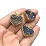 Pingente Pedra Coração C/ Borda Dourado - 1 Und - Imagem 4