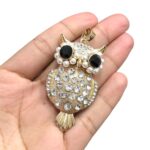 Pingente Coruja C/ Strass 65mm Dourado - 1 Und - Imagem 2