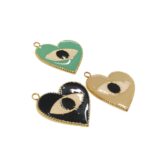 Pingente Coração C/ Resina 25mm Dourado - 1 Und - Imagem 4