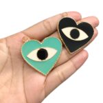 Pingente Coração C/ Resina 25mm Dourado - 1 Und - Imagem 3