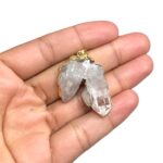 Pingente Pedra Disforme C/ Borda Dourado - 1 Und - Imagem 2