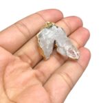 Pingente Pedra Disforme C/ Borda Dourado - 1 Und - Imagem 4