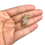 Pingente Pedra Disforme C/ Borda Dourado – 1 Und - Imagem 2