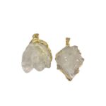 Pingente Pedra Disforme C/ Borda Dourado – 1 Und