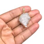 Pingente Pedra Disforme C/ Borda Dourado – 1 Und - Imagem 2