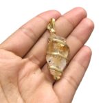 Pingente Pedra Disforme C/ Aspiral Dourado - 1 Und - Imagem 3