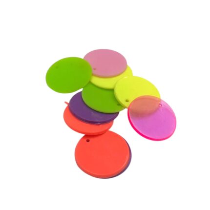 Pingente Redondo 22mm Acrílico - C/10 Unds