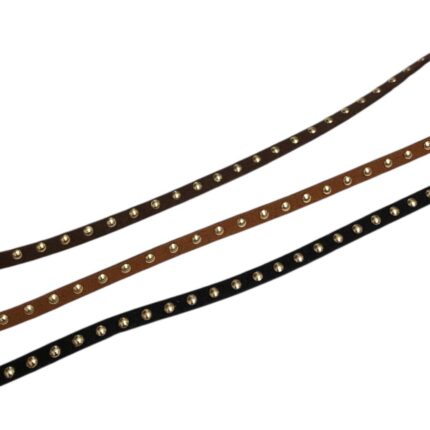 Fio de Couro Chamude 5mm C/ Spike Dourado – Metro