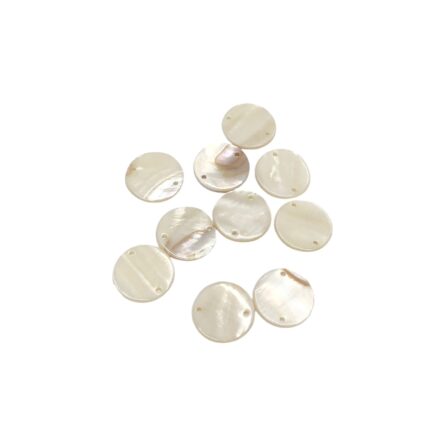 Conta Madrepérola Redondo 25mm C/ Furo - C/ 10 Unds