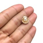 Pingente Concha C/ Pérola 15mm Dourado - 1 Und - Imagem 3