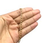 Corrente Achatada Oval 5x8mm Alumínio Dourado - Metro - Imagem 2