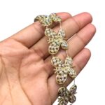 Galão Aljofre Borboleta C/ Strass Abs Dourado - Metro - Imagem 2