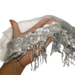 Franja Galão Paetê 15cm Prata C/ Tule – Metro - Imagem 4