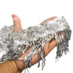 Franja Galão Paetê 15cm Prata C/ Tule – Metro - Imagem 2