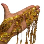 Franja Galão Paetê 20cm Dourado Holográfico – Metro - Imagem 2