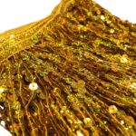 Franja Galão Paetê 20cm Dourado Holográfico – Metro