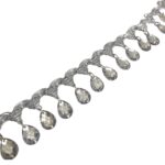 Galão Franja C/Chaton 2,5cm Prata - Metro