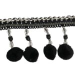 Galão Franja C/ Pompom Preto - Metro