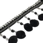 Galão Franja C/ Pompom Preto - Metro - Imagem 3