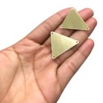 Pastilha Espelhada Triângulo 30mm C/ 3 Furos Dourado - C/5 Unds - Imagem 2