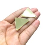 Pastilha Espelhada Triângulo 30mm C/ 3 Furos Dourado - C/5 Unds - Imagem 3