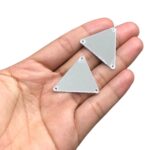 Pastilha Espelhada Triângulo 30mm C/ 3 Furos Níquel – C/5 Unds - Imagem 2