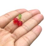 Pingente Cereja 1,8x1,5cm Dourado - 1 Und - Imagem 3