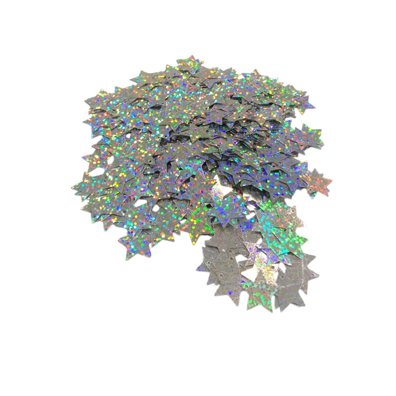 WhatsApp Image 2026-01-06 at 16.09.35 (10) Paetê Pastilha Estrela 16mm Holográfico Plástico – 20 Gramas - Imagem 1