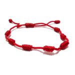 Pulseira Macrame 7 Nós Vermelho - 1 Und
