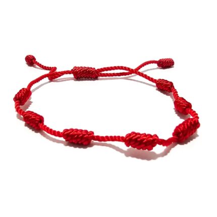 Pulseira Macrame 7 Nós Vermelho - 1 Und