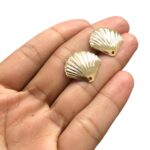 Base Brinco Concha Do Mar 18mm Dourado - 1 Par - Imagem 3