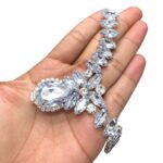 Cabedal 12cm C/Strass e Chaton Níquel - 1 Par - Imagem 2