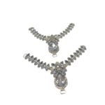 Cabedal 12cm C/Strass e Chaton Níquel - 1 Par