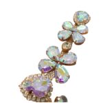 Cabedal 12cm C/Strass e Chaton Dourado  – 1 Par - Imagem 3