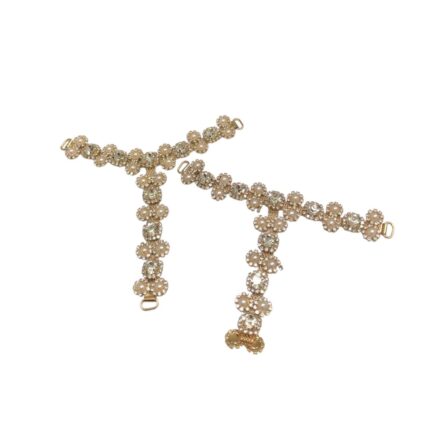 Cabedal 13cm C/Strass e Chaton Níquel – 1 Par