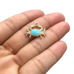 Pingente Caranguejo 18mm C/Resina Dourado - 1 Und - Imagem 3