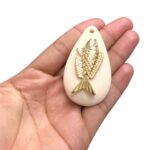 Pingente Gota C/ Peixe 35x60mm Dourado – 1 Und - Imagem 2