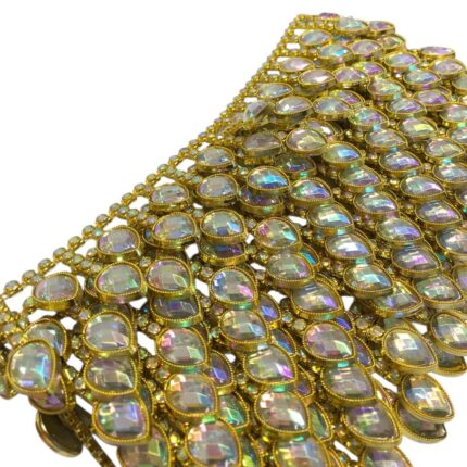 Galão Acrílico C/ Gota Strass 4cm - Metro