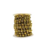Galão Aljofre Trabalhado 8mm C/Strass Dourado - Metro - Imagem 3