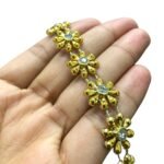 Galão Aljofre Flor 14mm Abs Dourado - Metro - Imagem 4