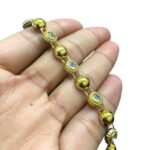 Galão Aljofre Trabalhado 8mm C/Strass Dourado - Metro - Imagem 4