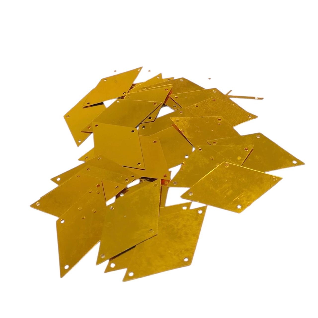 WhatsApp Image 2026-01-21 at 10.25.57 (12) Paête Pastilha Losango C/ 4 Furos Dourado – 20 Gramas - Imagem 1