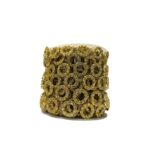 Galão Aljofre 15mm Trabalhado C/ Strass Dourado - Metro - Imagem 5