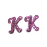 Aplique Letra K C/ Lantejoula 6cm Tecido - 1 Und
